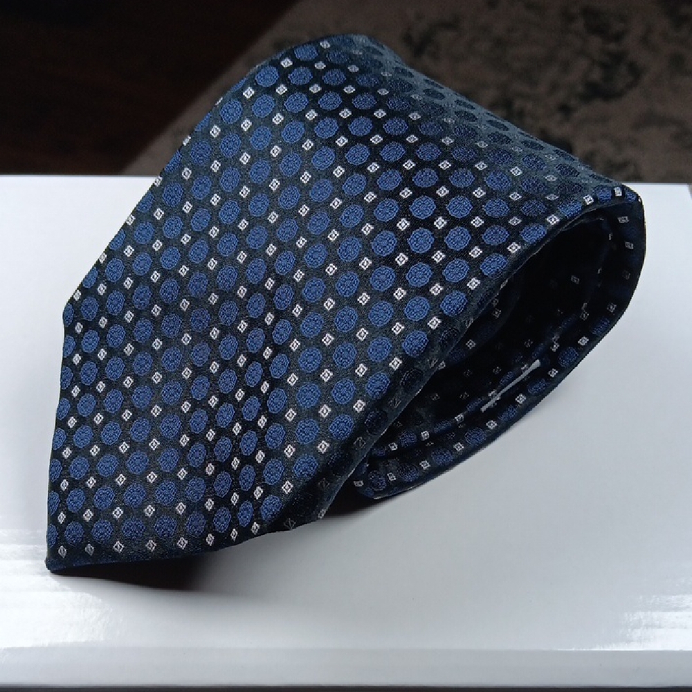 Calvin Klein Men's Blue‎ Geometric Silk Tie